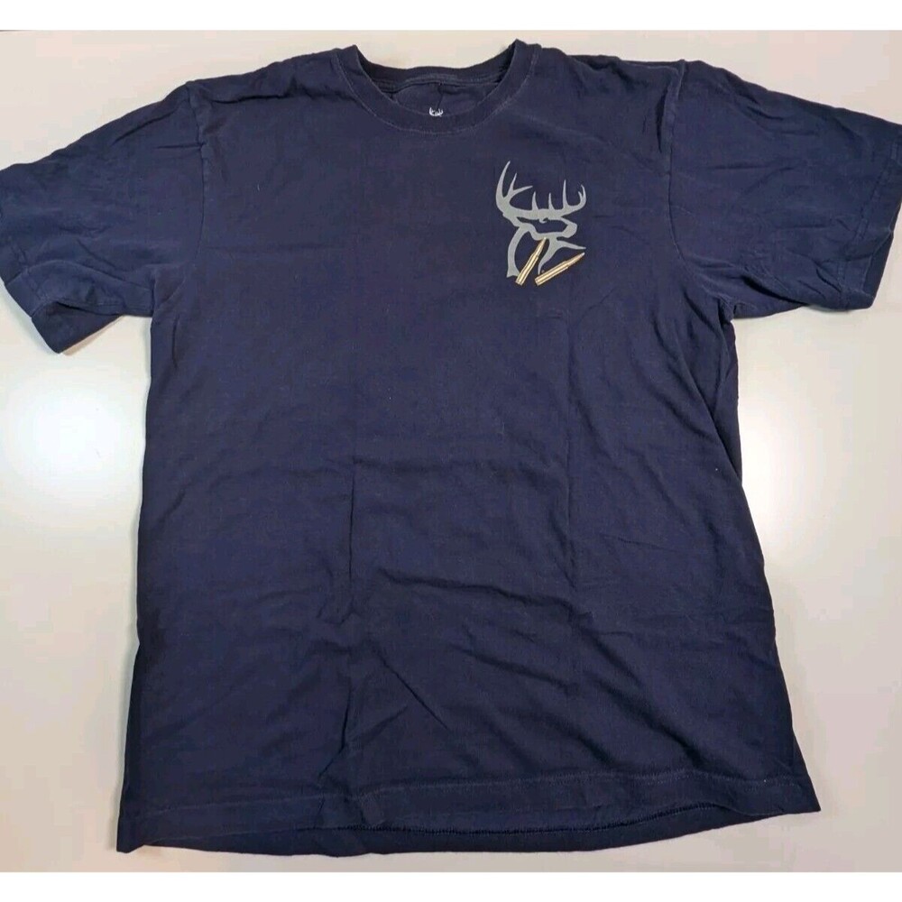 Buck Commander Gear Hunting Deer Graphic Dark-Blue/Black Bullets T-Shirt Size L